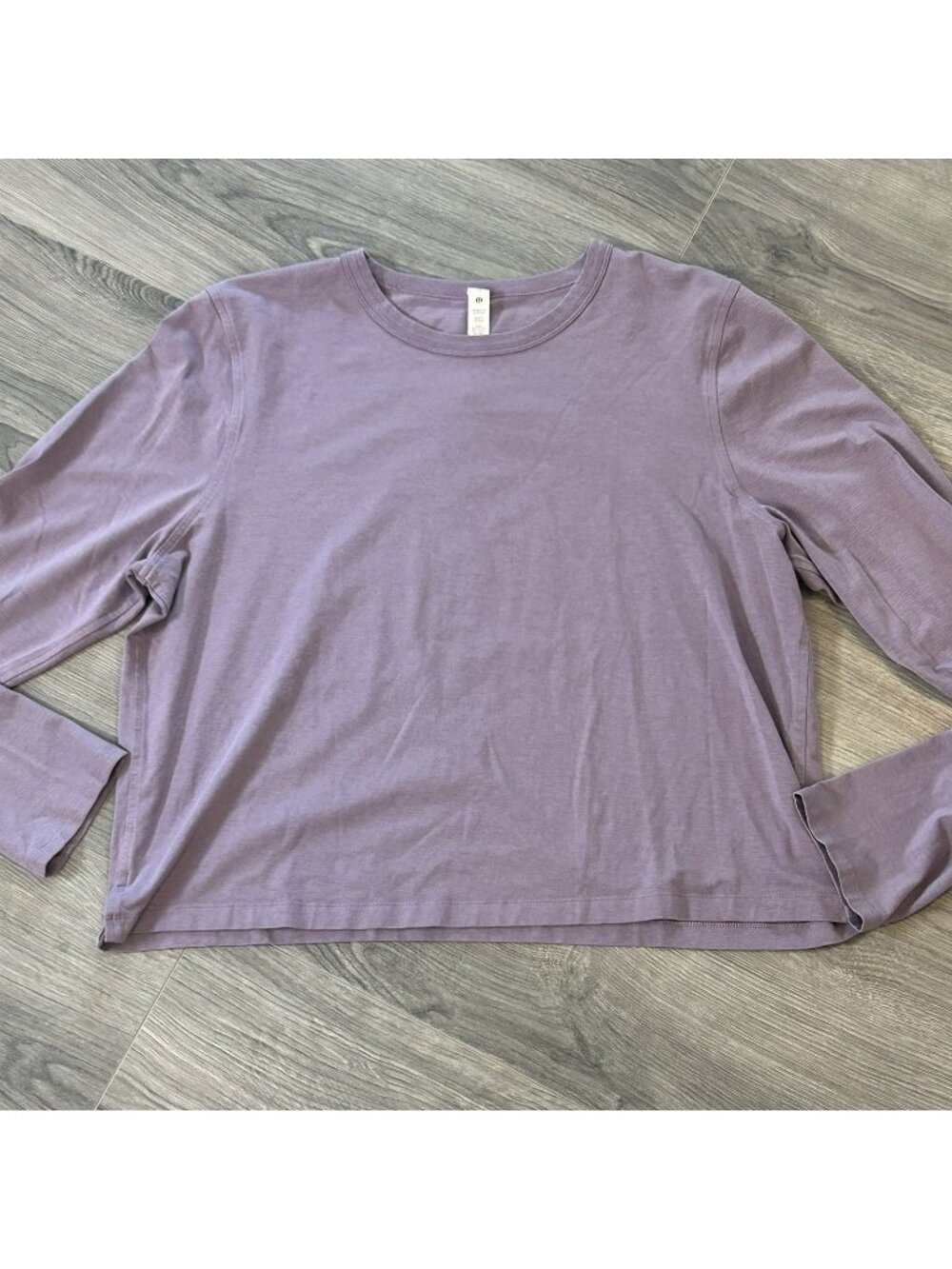 Lululemon Athletica Shirt Women 12 Purple Cotton Linen Blend Long Sleeve Relaxed